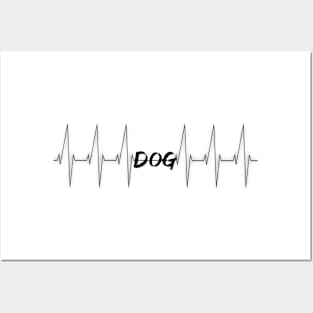 Heartbeat Dog Dog black gift idea Posters and Art